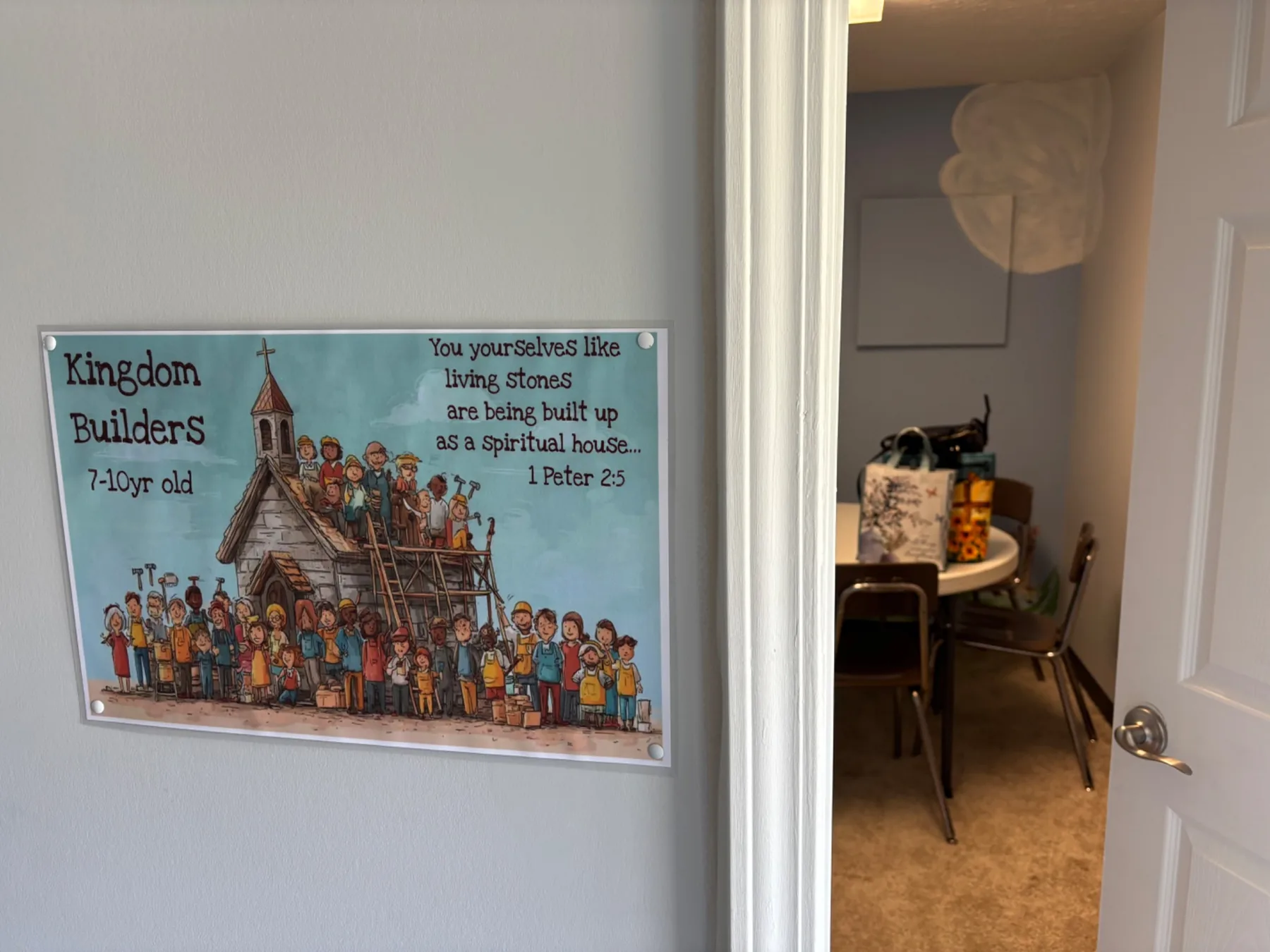 Classroom entrance at Faith Revolution Church for children ages 7 to 10