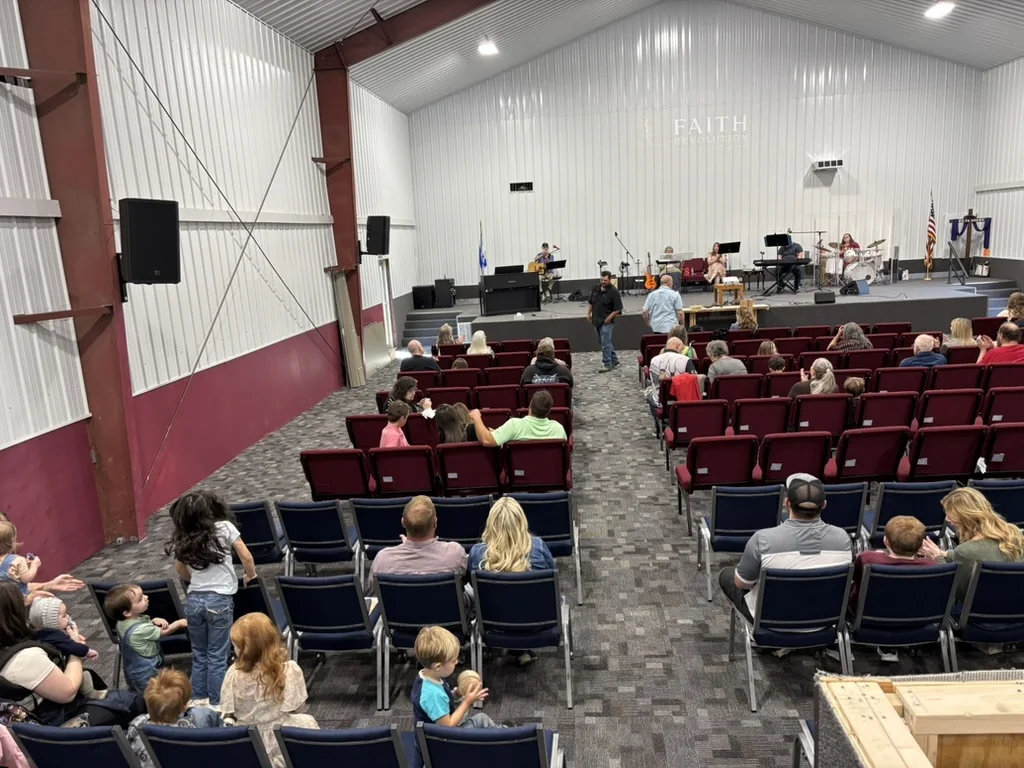 The congregation gathered in the new sanctuary
