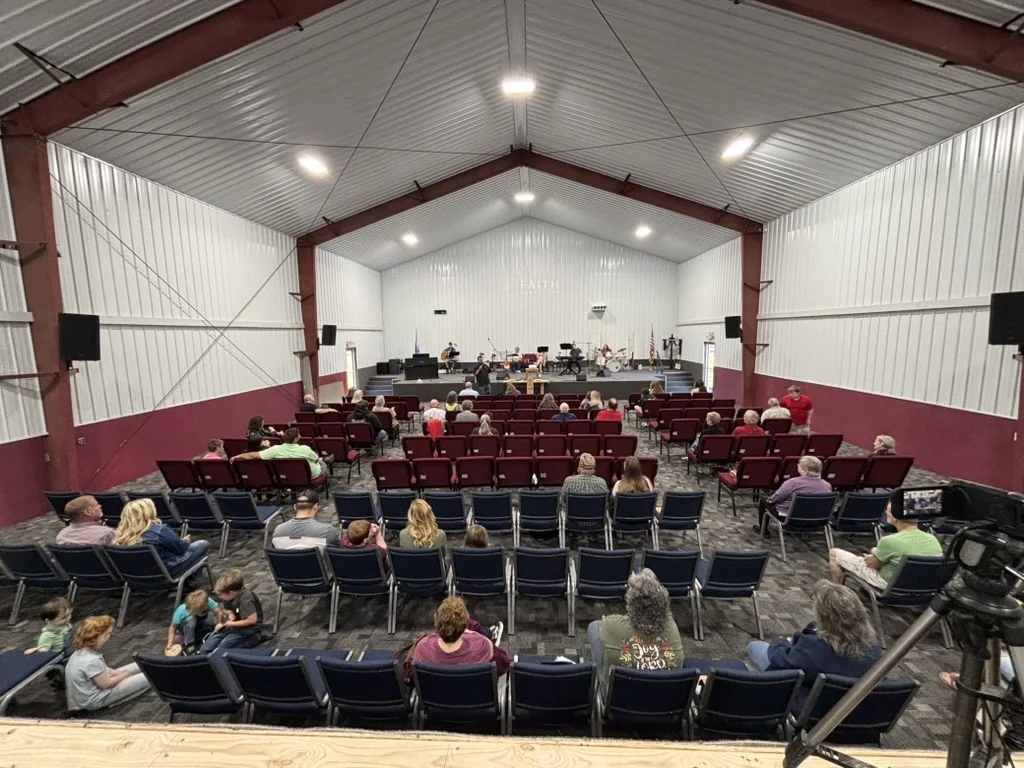 The congregation gathered in the new sanctuary at Faith Revolution Church
